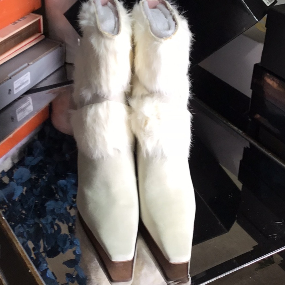 Winter white boots